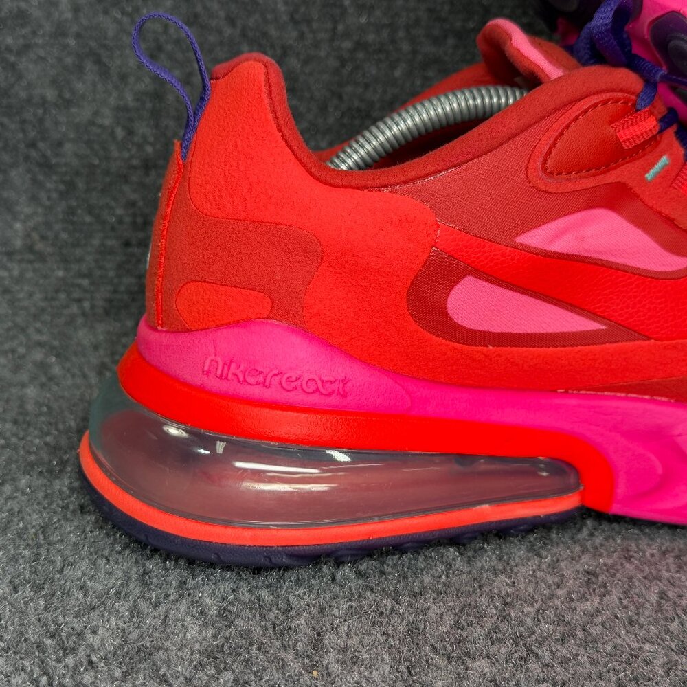 Nike Air Max 270 React Running Shoe Mens Size 10.5 Electronic Music Red Athletic - Picture 9 of 13